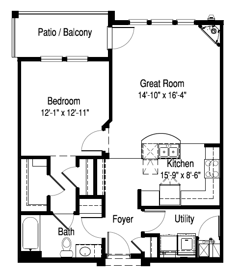 Artisan 1x1D - 2D Floor Plan